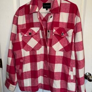 Pink and White Plaid Shacket
